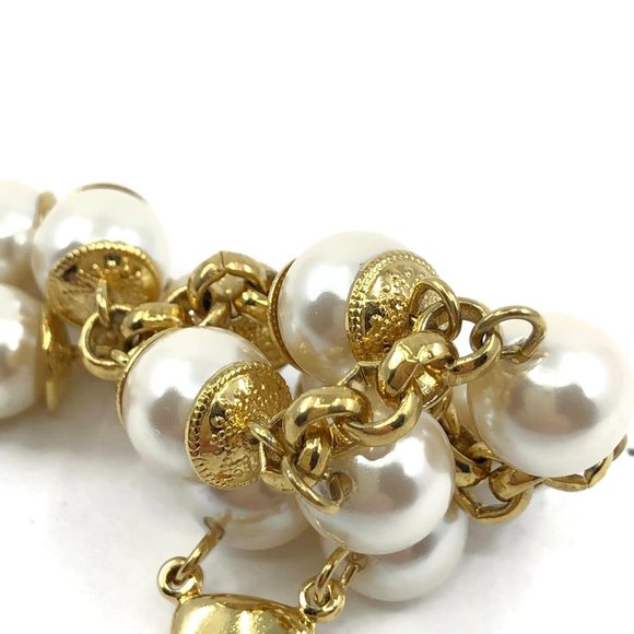 Double Strand Faux Pearl Bracelet 8", Chunky Pearl - Picture 9 of 9